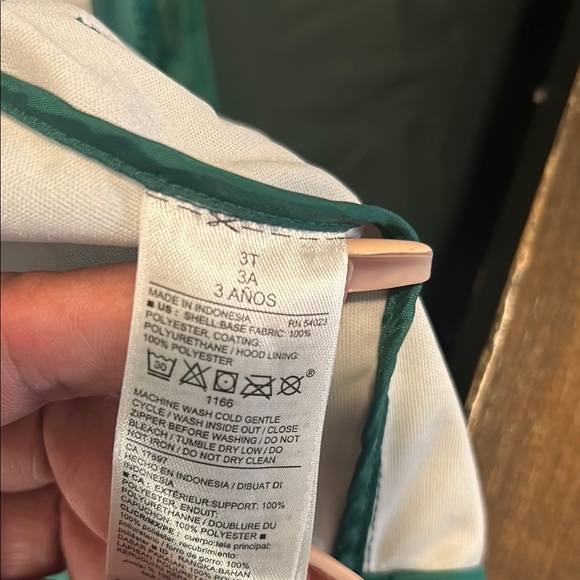 Old Navy Kids' Teal Hooded Raincoat - Picture 9 of 9